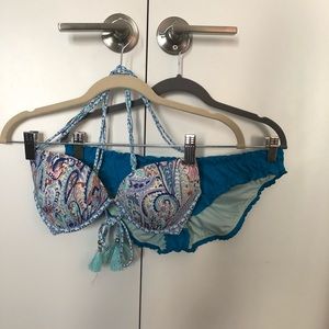 Blue Victoria’s Secret bathing suit bottoms